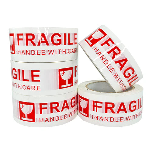 2" x 100M White FRAGILE Packaging Tapes