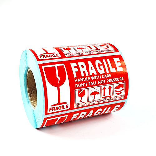 1 Roll Small FRAGILE, HANDLE WITH CARE, KEEP DRY Sticker 90mm x 50mm 500 Pcs