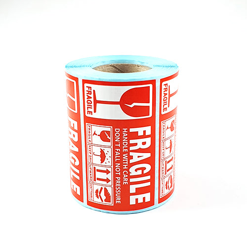 1 Roll Small FRAGILE, HANDLE WITH CARE, KEEP DRY Sticker 90mm x