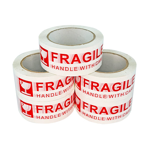 2" x 100M White FRAGILE Packaging Tapes